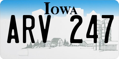 IA license plate ARV247