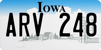IA license plate ARV248