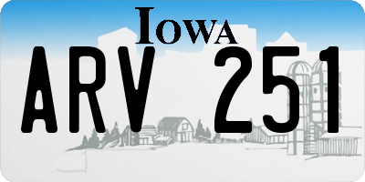 IA license plate ARV251