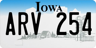 IA license plate ARV254
