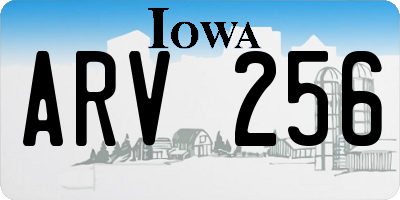 IA license plate ARV256