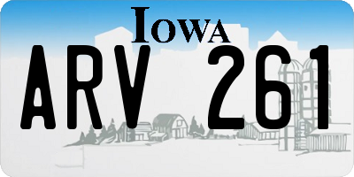 IA license plate ARV261