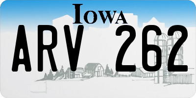 IA license plate ARV262