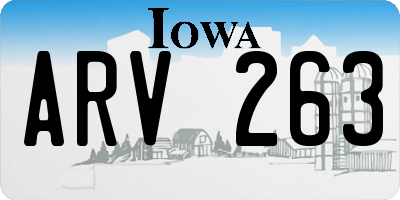 IA license plate ARV263