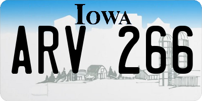 IA license plate ARV266
