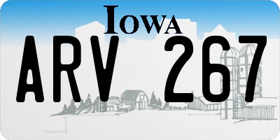 IA license plate ARV267