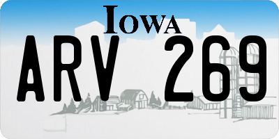 IA license plate ARV269