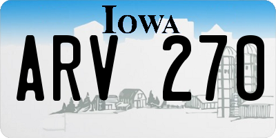IA license plate ARV270