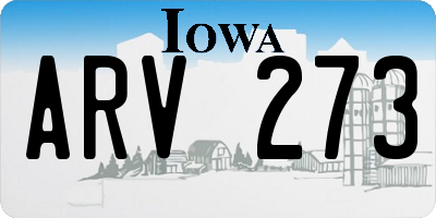 IA license plate ARV273
