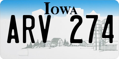 IA license plate ARV274