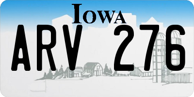 IA license plate ARV276