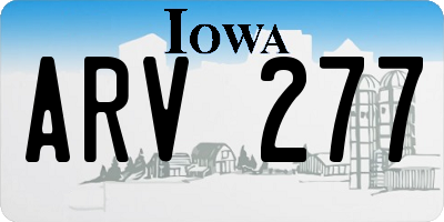 IA license plate ARV277