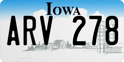 IA license plate ARV278