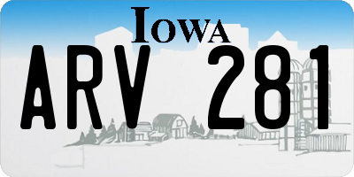 IA license plate ARV281
