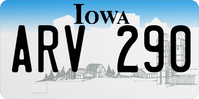 IA license plate ARV290