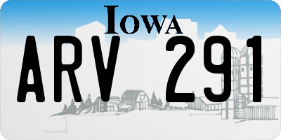 IA license plate ARV291