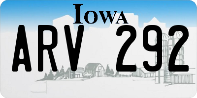 IA license plate ARV292