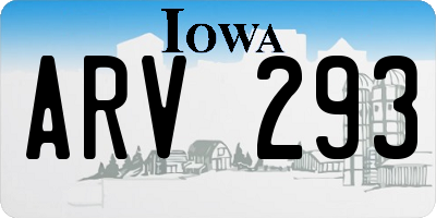 IA license plate ARV293