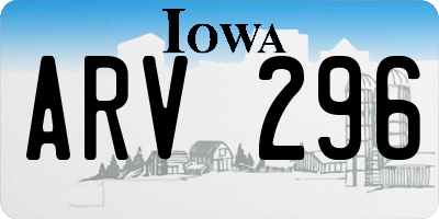 IA license plate ARV296