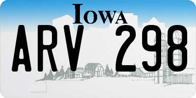 IA license plate ARV298