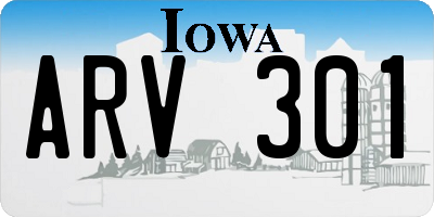 IA license plate ARV301
