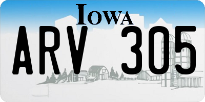 IA license plate ARV305