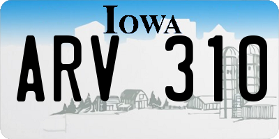 IA license plate ARV310