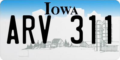 IA license plate ARV311
