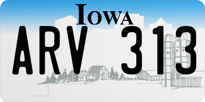 IA license plate ARV313