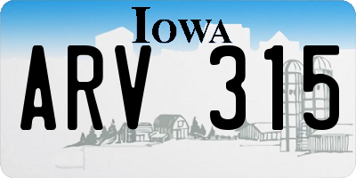 IA license plate ARV315