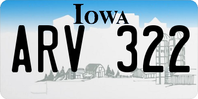 IA license plate ARV322