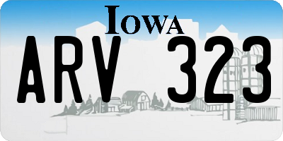 IA license plate ARV323