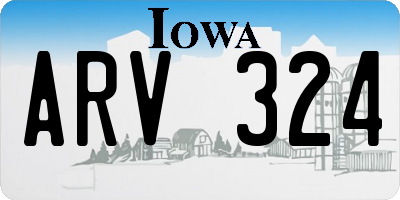 IA license plate ARV324