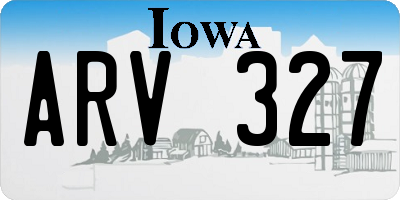 IA license plate ARV327