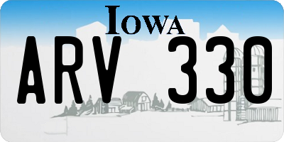 IA license plate ARV330