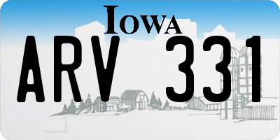 IA license plate ARV331