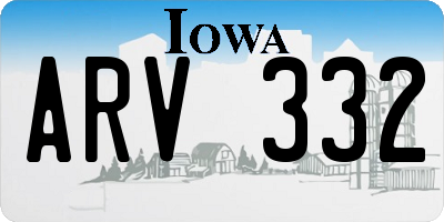 IA license plate ARV332