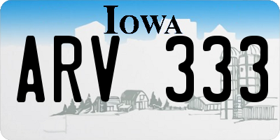IA license plate ARV333