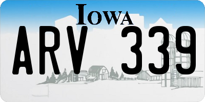 IA license plate ARV339