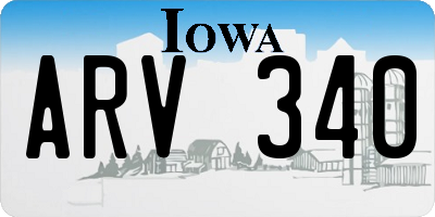 IA license plate ARV340