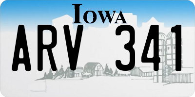 IA license plate ARV341