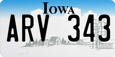IA license plate ARV343