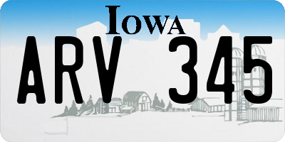 IA license plate ARV345