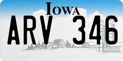IA license plate ARV346