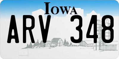 IA license plate ARV348