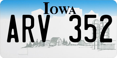 IA license plate ARV352