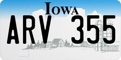 IA license plate ARV355