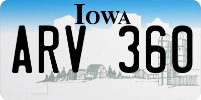 IA license plate ARV360