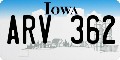 IA license plate ARV362
