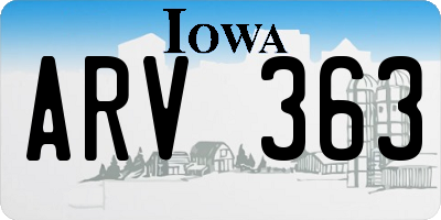 IA license plate ARV363